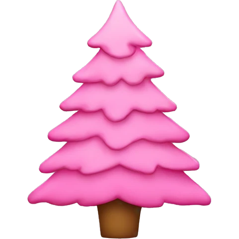 Pink Christmas tree  emoji