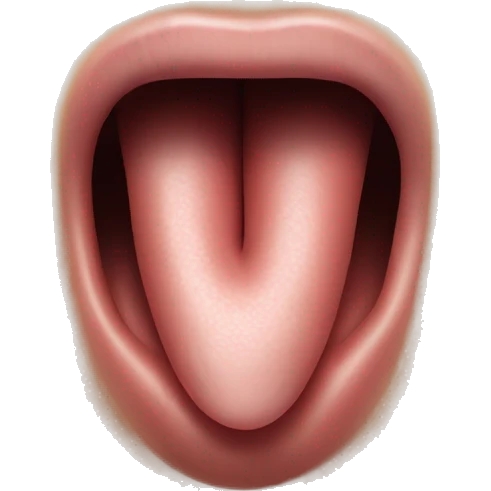 Create a realistic illustration of a human tongue. The tongue should be blue in color, with a smooth surface, slight texture detailing like taste buds, and a subtle shine to reflect light, giving it a lifelike appearance emoji