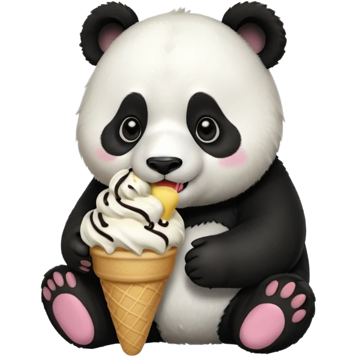 Panda eating ice cream emoji