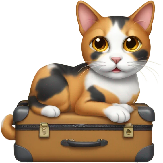 Calico Cat with luggage  emoji