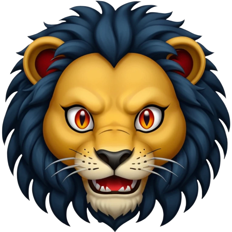 evil lion with a sinister grin emoji