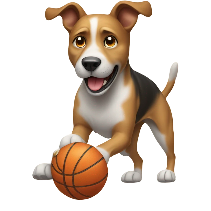 Dog playing basketball  emoji