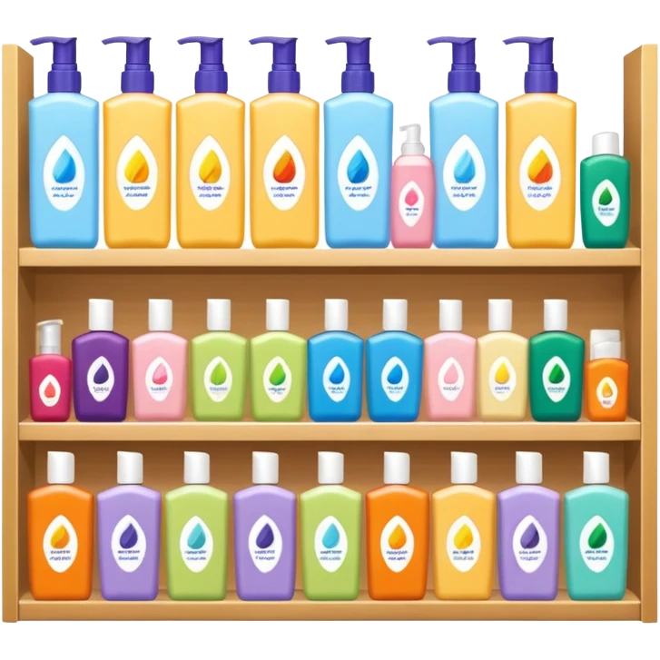 single row shampoo and stuff with Japan brand inside shelf emoji