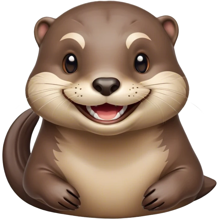 Freudig / Glücklich 😊 – Der Otter lacht fröhlich mit einem breiten Grinsen. emoji