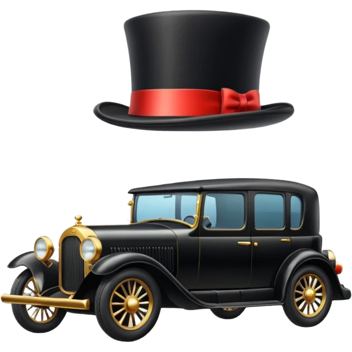 A car in a tophat emoji