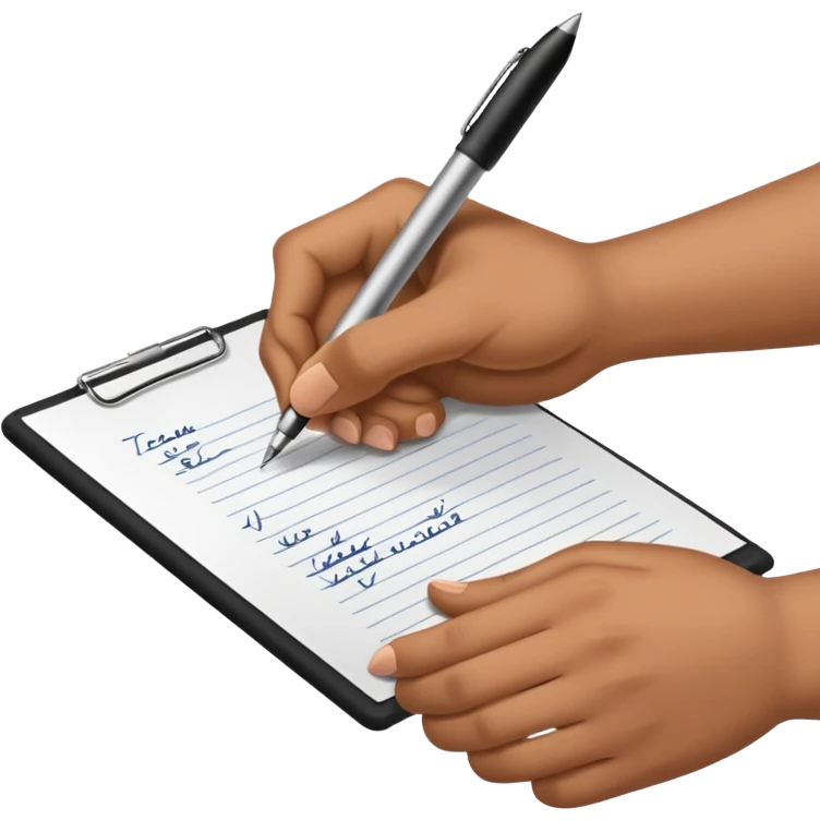 hand with write on the paper emoji