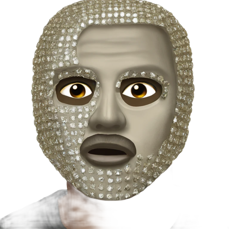 kanye west diamond studded yeezus mask  emoji