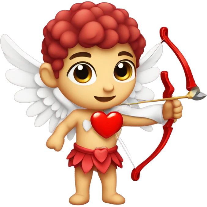 cupid cute with a bow with heart red emoji