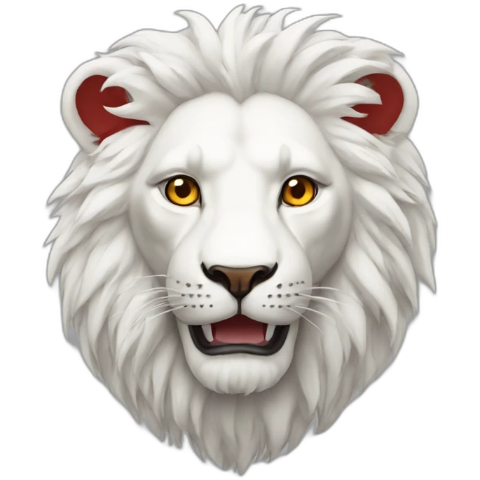 Lion blanc yeux rouges emoji