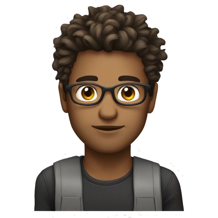 Software Engineer, Brunnete, Messy Hair, Hazel Eyes, AI emoji