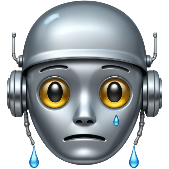 Crying robot emoji