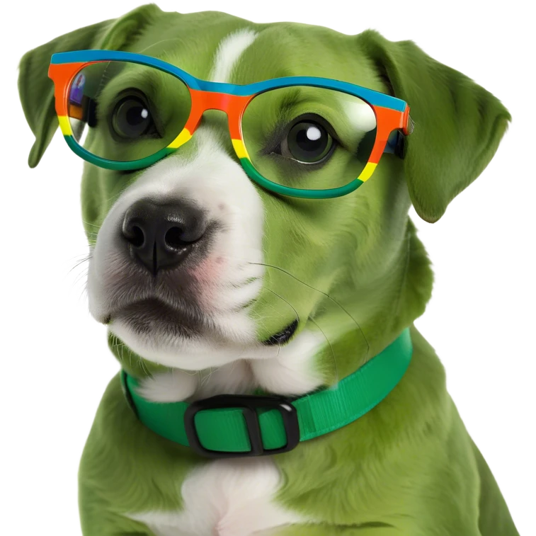Puppies with glasses  emoji