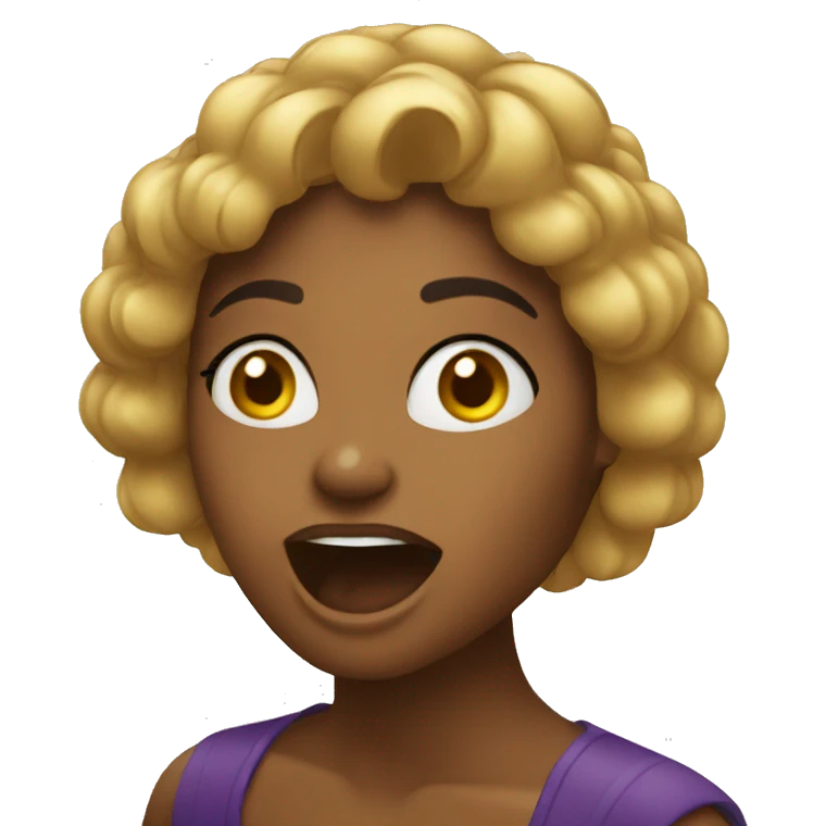 Mulher negra cantando emoji
