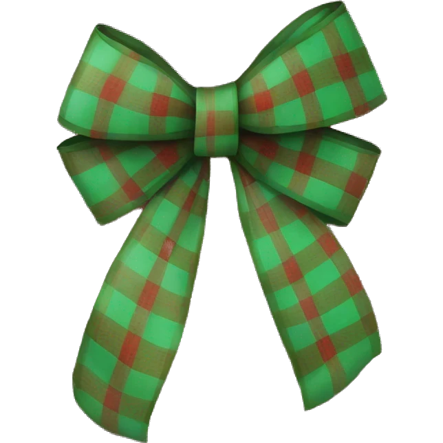 red green plaid bow pretty cute no background emoji