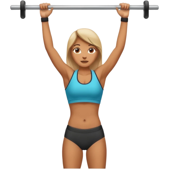 woman doing pull up full body emoji