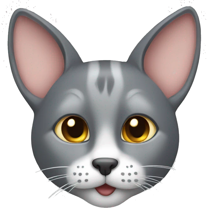 A gray cat with big ears that licks emoji
