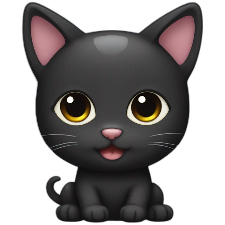 small black cat kawaii style full body emoji