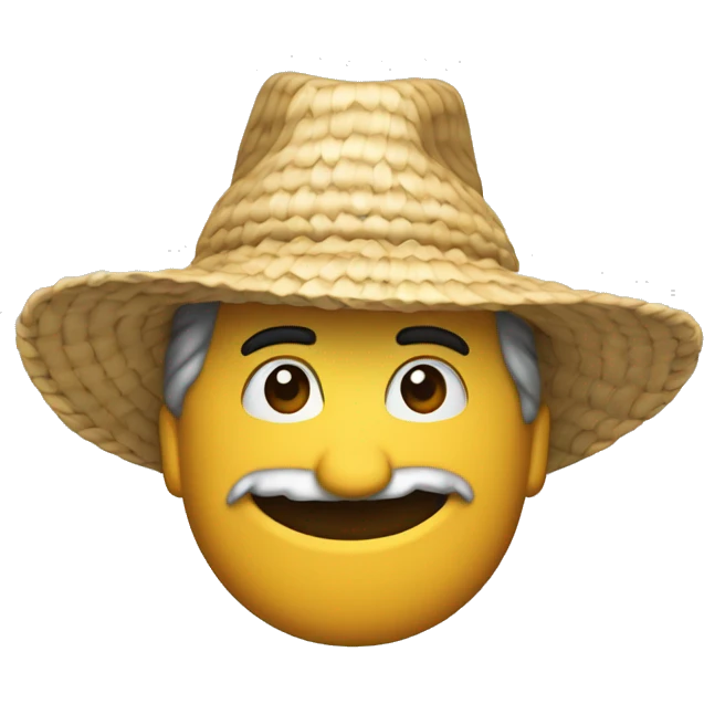 Chapéu de palha de onde pece emoji