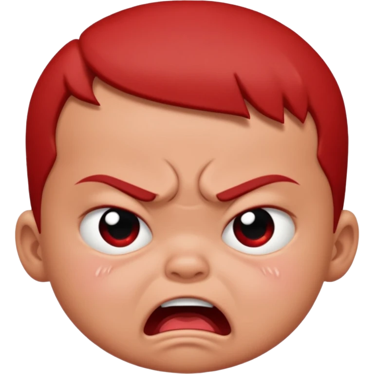 a baby all red red angry face  emoji