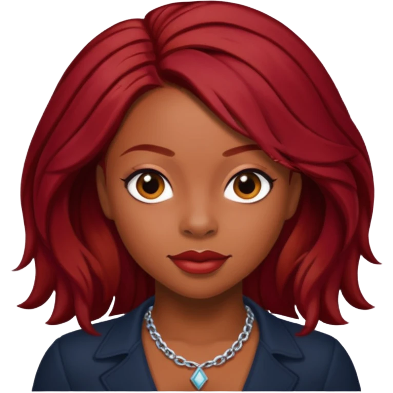 LaTavia Robeson with dark red hair emoji