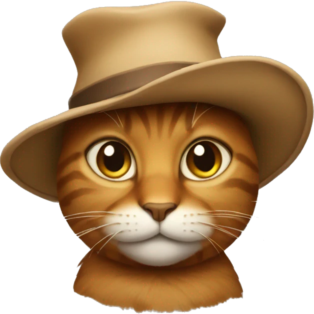 Brown cat with hat emoji