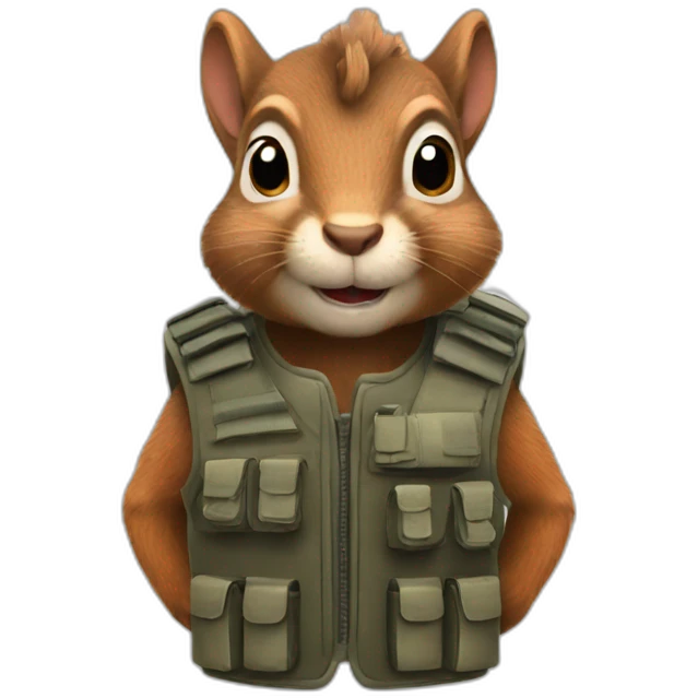 squirrel in a bulletproof vest emoji