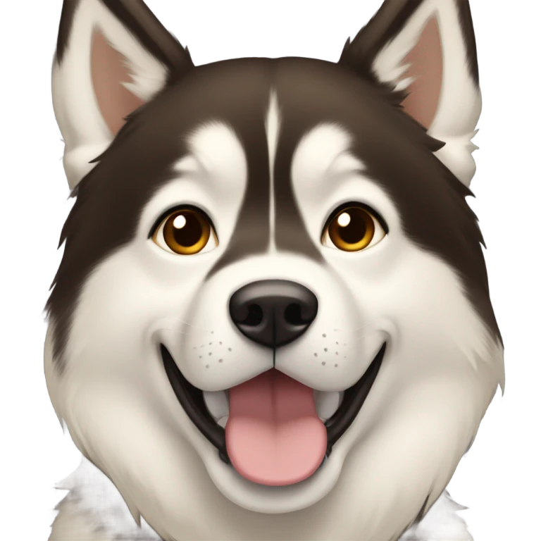 A girl Dark brown  hair next to a light dorée  Husky emoji
