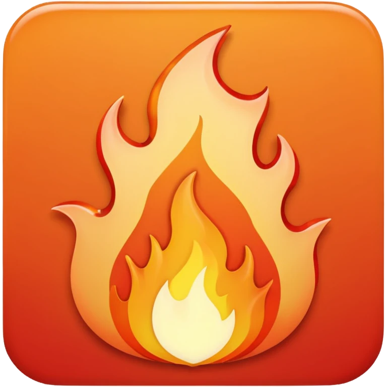Flame flat red emoji