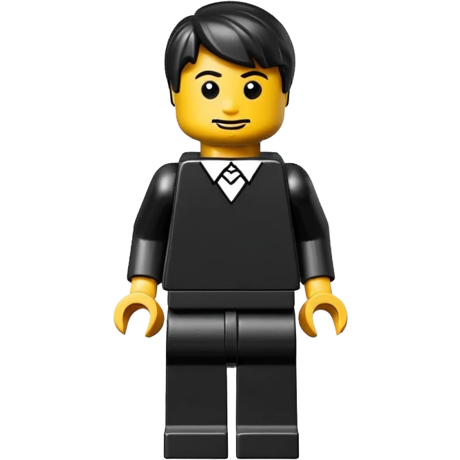 A good looking, realistic and isometric lego black on black background emoji
