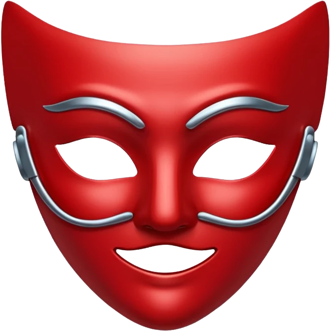 curved mask, red emoji