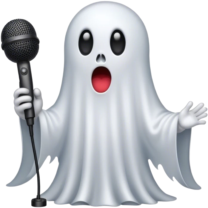 ghost with microphone emoji
