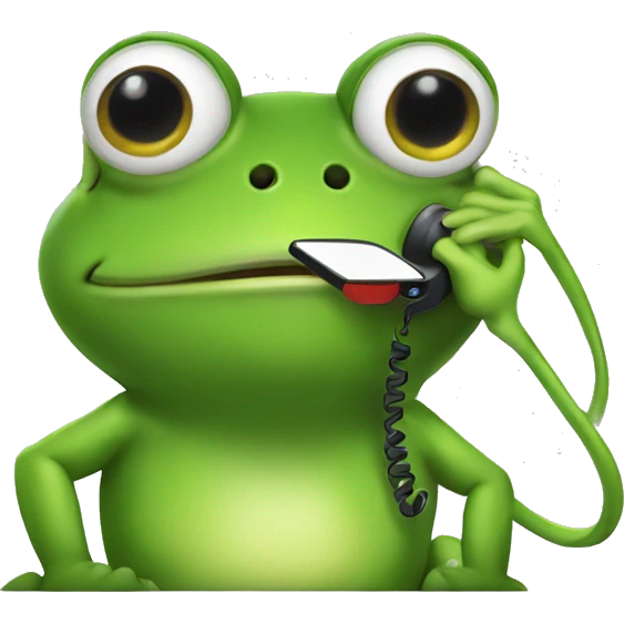 Frog talking on a landline phone  emoji