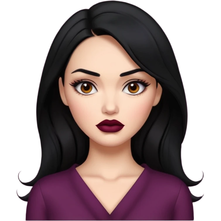 “Emoji girl, femme fatale, black hair. megan fox vibes emoji