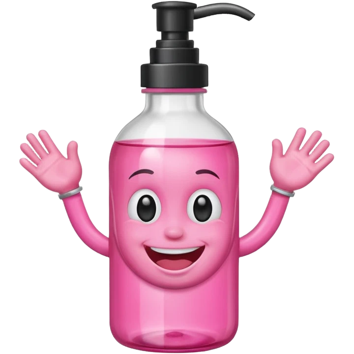 Smiling freaky baby oil bottle pink emoji