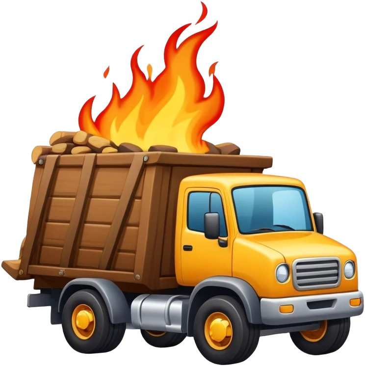 running hearth transforming into a truck emoji