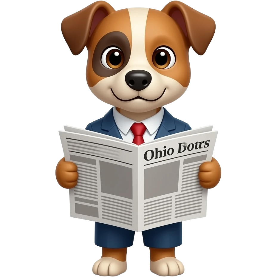 ohio dog with newspaper emoji