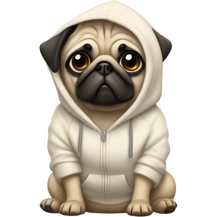 Pug wearing a hoodie  emoji
