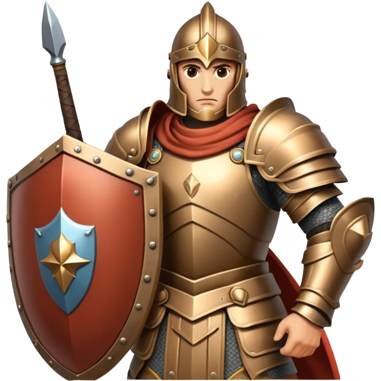 Powerful guardian warrior with shield and armor emoji