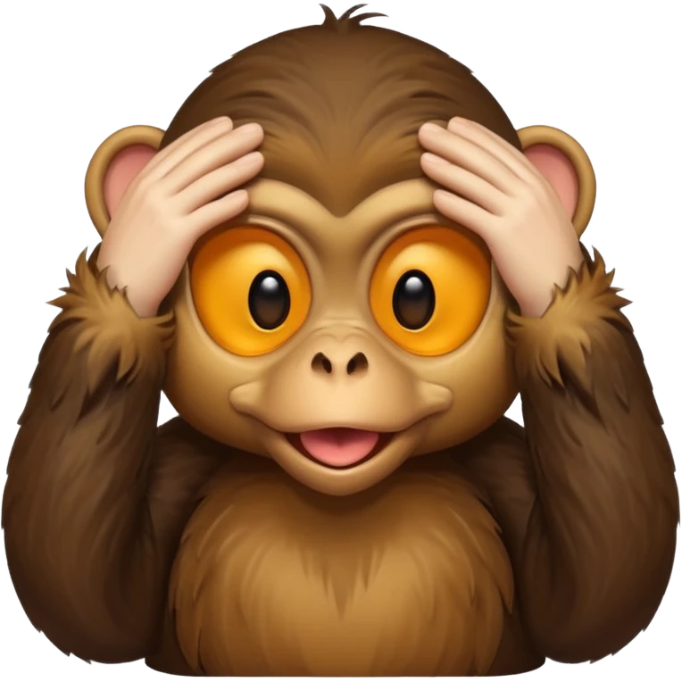 I want duck 🦆 emoji and monkey 🐒 emoji mashed together making a monkeyduck covering his eyes see no evil emoji