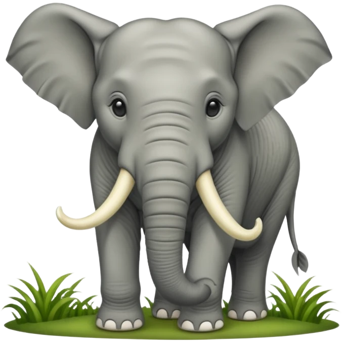 Elephant eating grass emoji