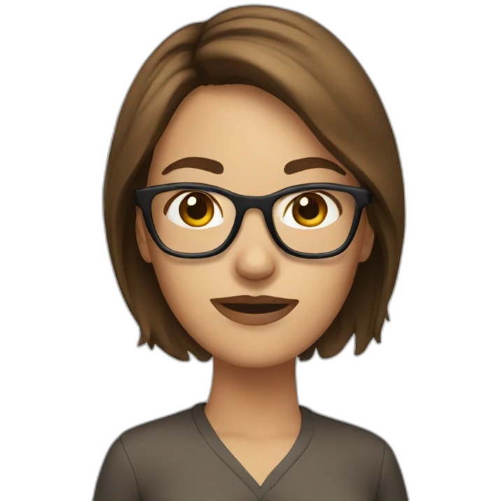 woman with brown hair and glasses emoji