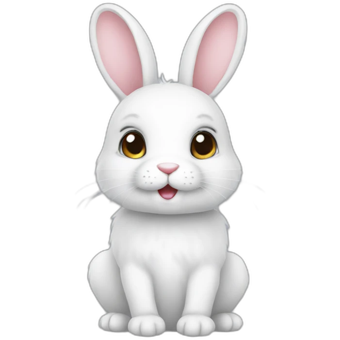 cute bunny white emoji