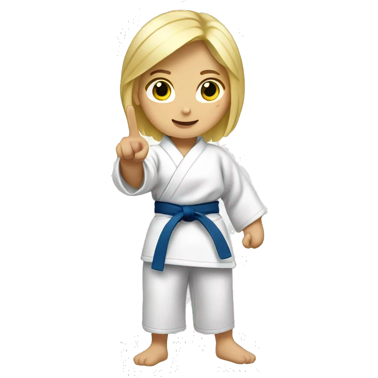 blond judo girl pointing finger emoji