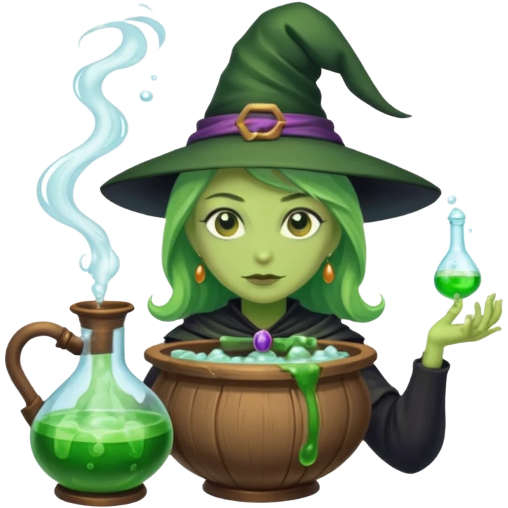 green witch cooking potion emoji