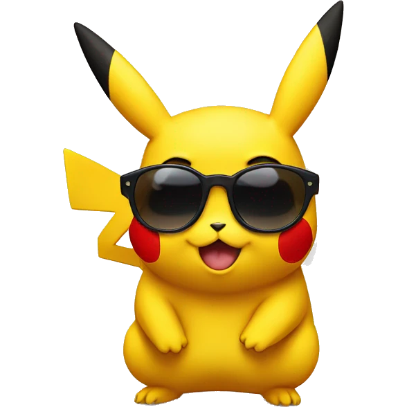 Pikachu with sun glasses emoji