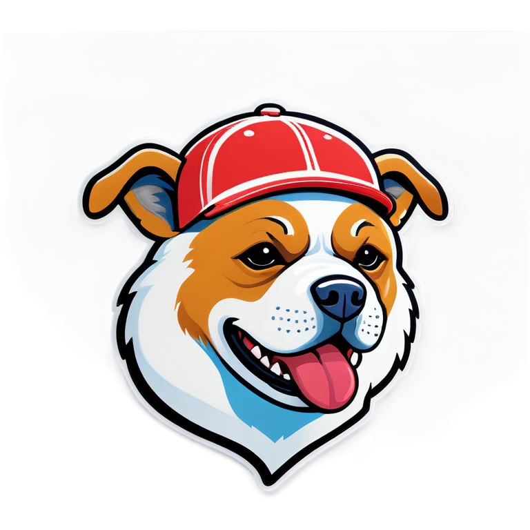 Dog with basebull cap emoji