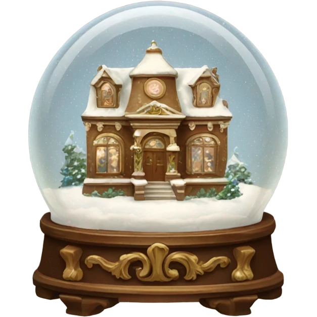 vintage brown rococo snow globe emoji