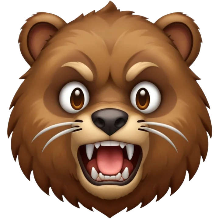dropbear emoji, snarling, sharp teeth, lunging forward emoji