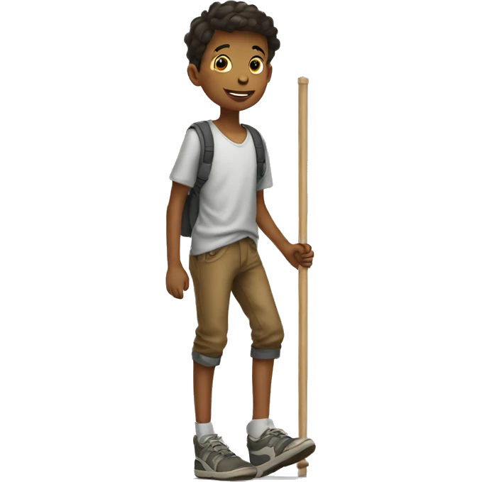 boy walking on stilts  emoji