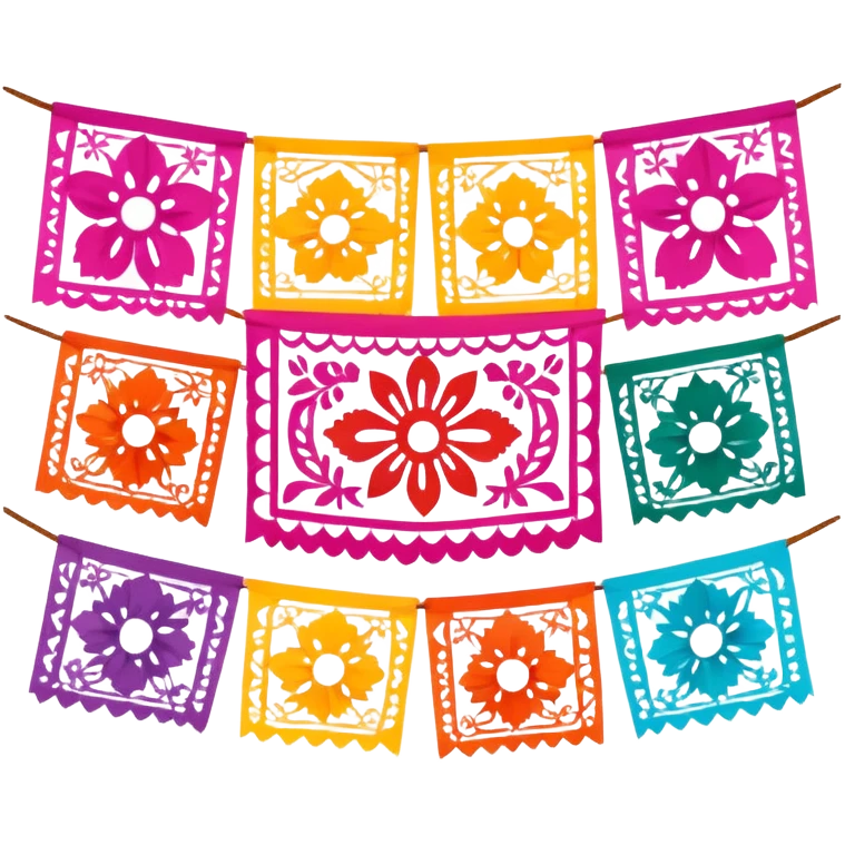 colorful papel picado Mexican banner decoration emoji